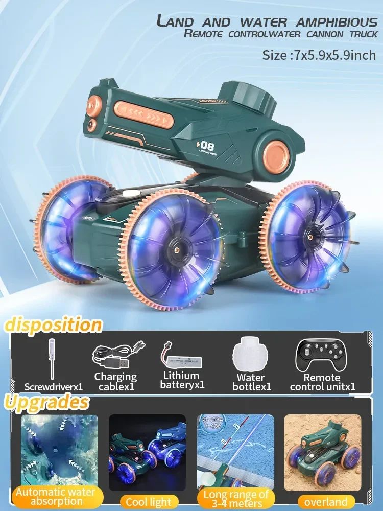 RC Amfibie Auto – Bestuurbare Water- en Landauto voor Kinderen