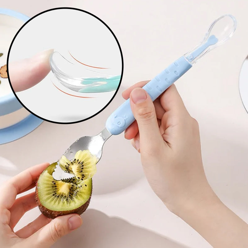 Siliconen Baby Lepel 2-in-1 – Veilig & BPA Vrij
