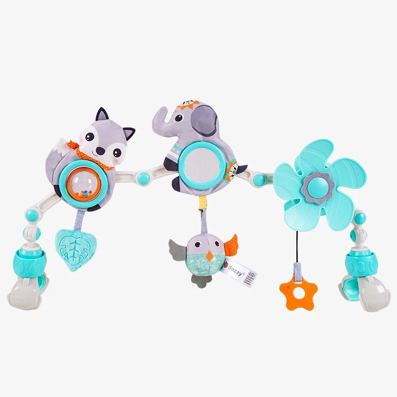 Muzikale Wagenspanner Baby – Speelboog met Licht & Geluid voor Kinderwagen