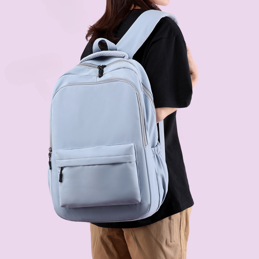 Laptoprugzak voor school en studie met voorvak en zijvakken – nylon, lichtgewicht | schooltas