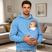 Heren hoodie met babybuidel van katoen – capuchon, lange mouwen, ruimvallend | draagtrui voor papa