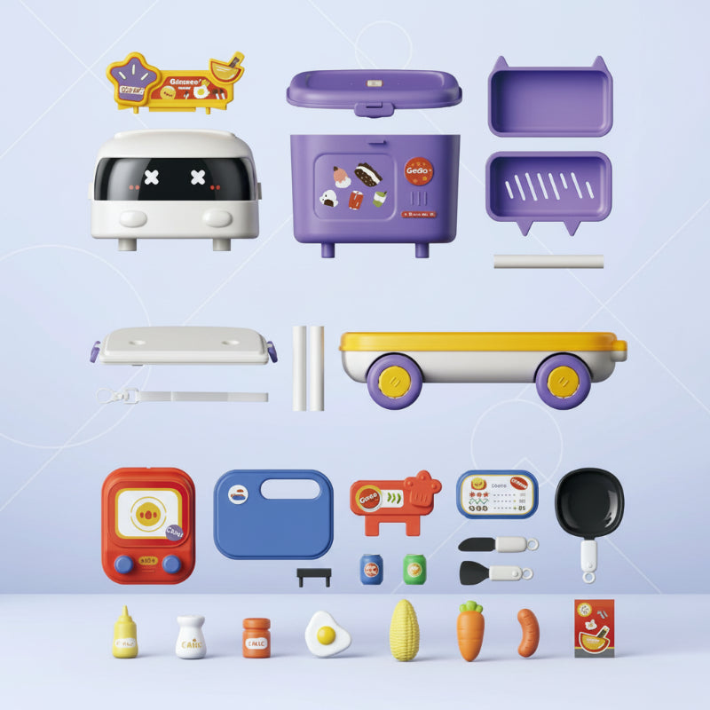 ChefMobile Speelkeuken Auto – 2-in-1 Rollenspel Speelset voor Kinderen 3+