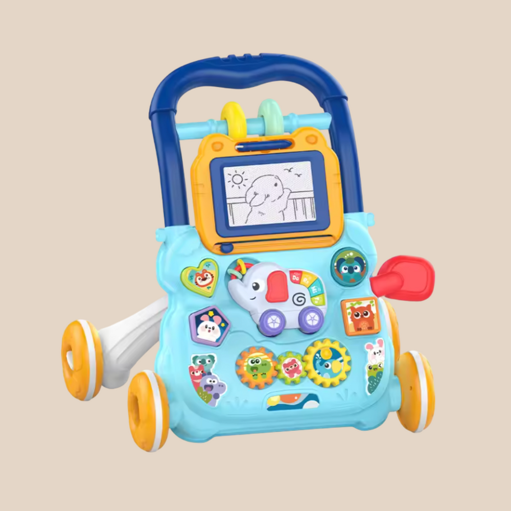 Baby Loopwagen met Activiteitenpaneel & Tekentablet – Educatief Speelgoed 9+ Maanden