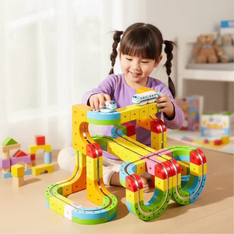 Playvero BuildSphere – Magnetisch Bouw- en Railsysteem voor Creatief en Educatief Speelplezier