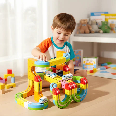 Playvero BuildSphere – Magnetisch Bouw- en Railsysteem voor Creatief en Educatief Speelplezier