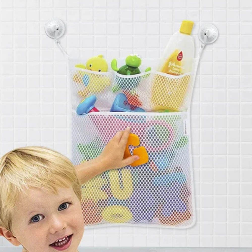 Bad Opbergnet voor Speelgoed – Sterk & Schimmelvrij – Met Zuignappen – Groot Formaat – Ideaal voor Kinderen & Badkamer
