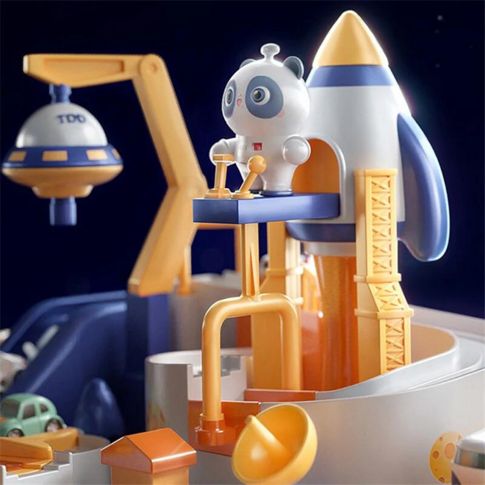 Space Adventure Racebaan – Montessori Speelbaan voor Creatief en Educatief Spel (1-8 Jaar)