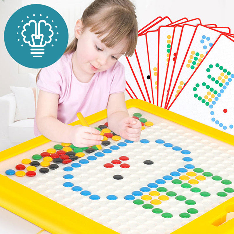 Magnetisch Tekenbord voor Kinderen – Groot Educatief Tekenspel met Stylus en Patroonkaarten