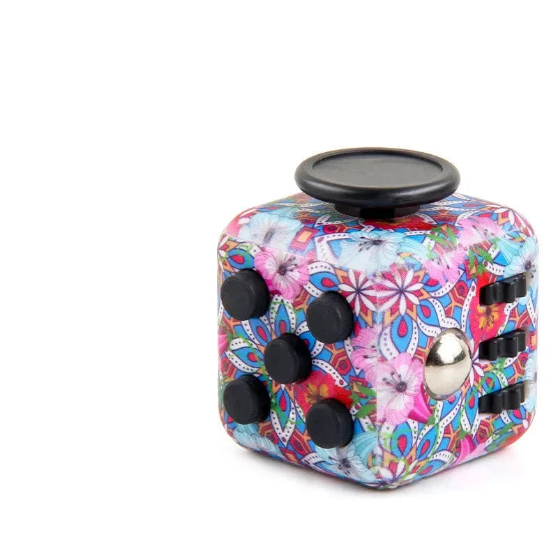 Fidget cube met 6 tactiele zijden – stille klikknoppen, stalen rolbal, zakformaat | fidgetkubus