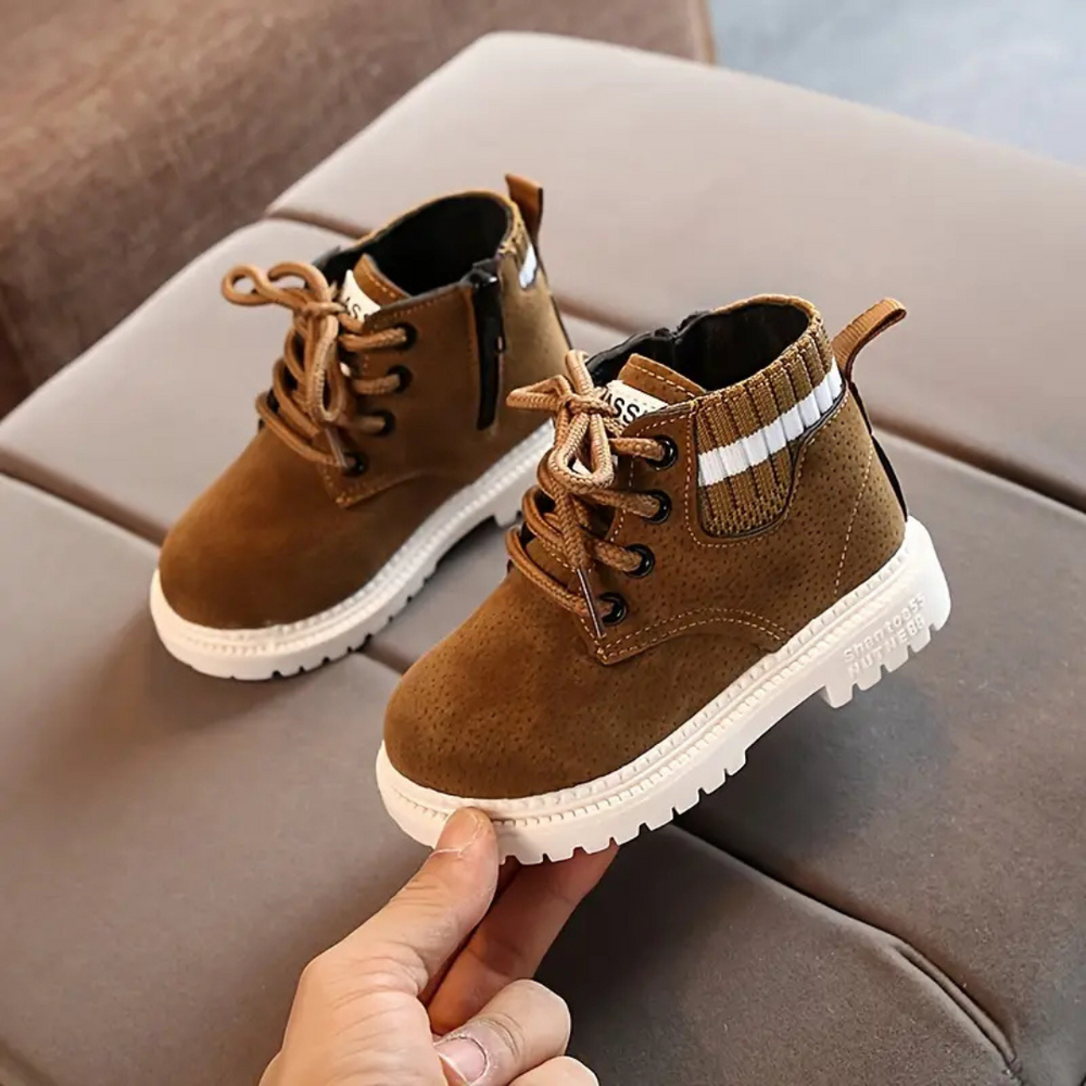 Click Booties Peuterschoenen – Warme, Anti-Slip Winterlaarsjes met Veters voor Eerste Stapjes, Jongens & Meisjes