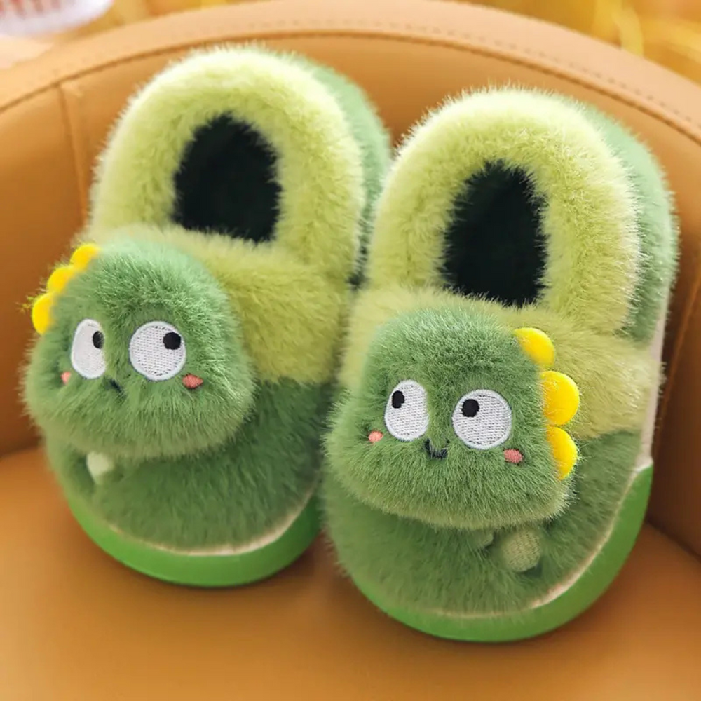 Dino Kindersloffen – Warme Pluche Sloffen met Anti-Slip voor Kinderen