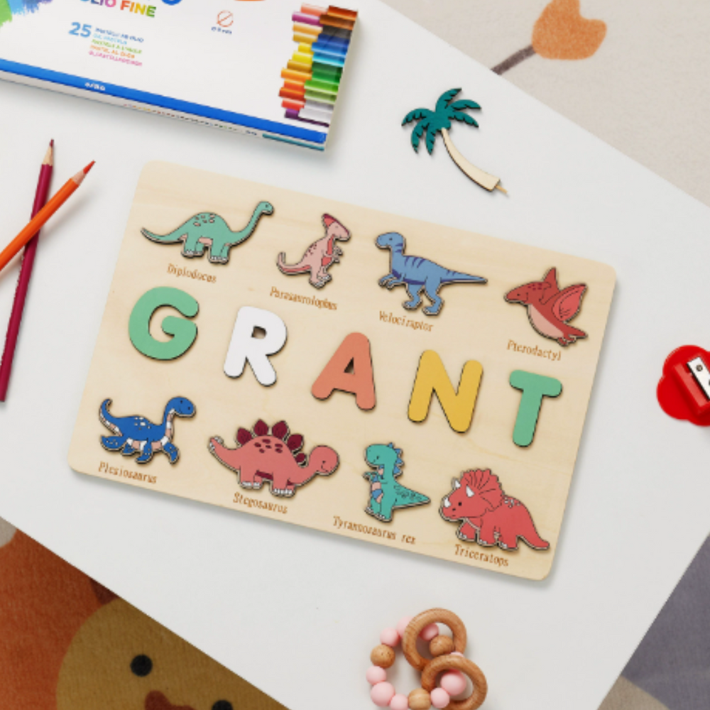 Gepersonaliseerde Houten Naam Puzzel – Educatief Cadeau Kind