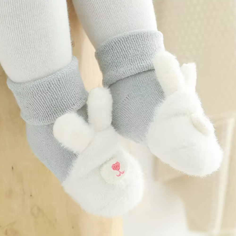 Cozy Bear Baby Sokjes – Warme Antislip Sokjes voor Baby’s en Dreumesen, Perfect voor Eerste Stapjes en Winterdagen