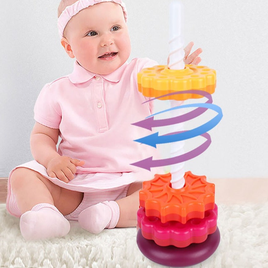 Rotating Tower™ Kleurrijke Stapeltoren – Educatief Speelgoed voor Baby’s & Peuters (1+)
