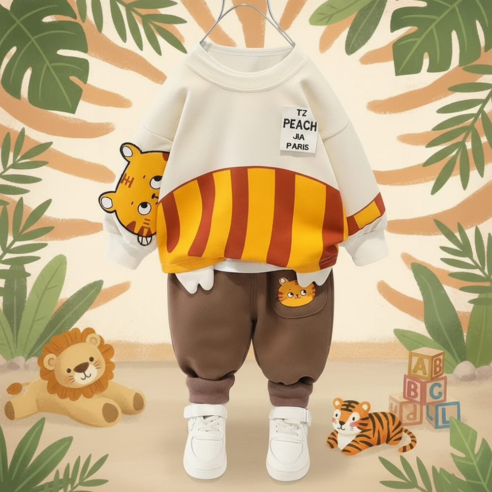 Zachte Tweedelige Kinderkleding Set van Katoen – Warm, Comfortabel & Perfect voor Dagelijks Gebruik