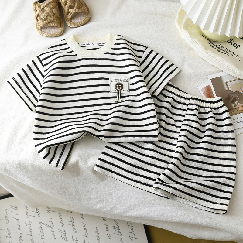 Gestreepte 2-Delige Kinder Outfit – Trendy Set voor Jongens & Meisjes