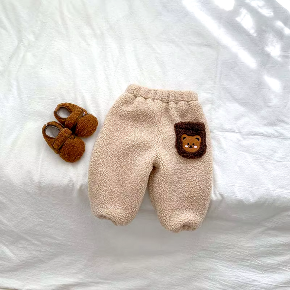 Bear Fleece Winter Babybroek – Warme en Comfortabele Pluche Broek voor Baby’s & Peuters