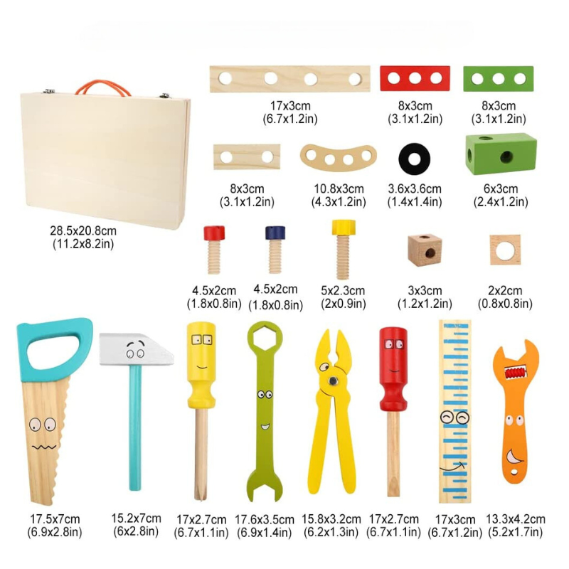 LittleInventor Montessori Houten Bouwset – Creatief & Educatief Speelgoed voor Kinderen 3-5 Jaar