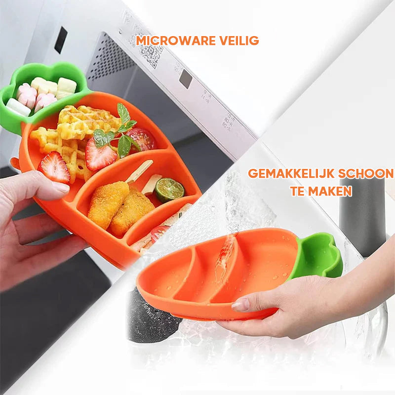 Baby Bord Zuignap – Siliconen Peuterbord met Vakjes