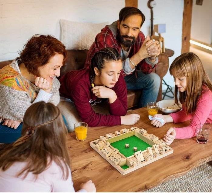 Houten Rekenspel met Dobbelstenen – Educatief Spel