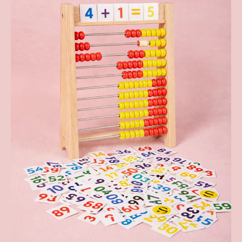 Houten Rekenspel voor Kinderen – Montessori Telbord met Magnetische Schijven & Krijtbord | Eduvia RekenRond
