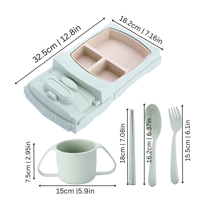 RaceBite Kinder Eetset – Duurzaam & Speels Servies voor Kinderen | Stimuleert Gezond Eetgedrag & Eetplezier aan Tafel