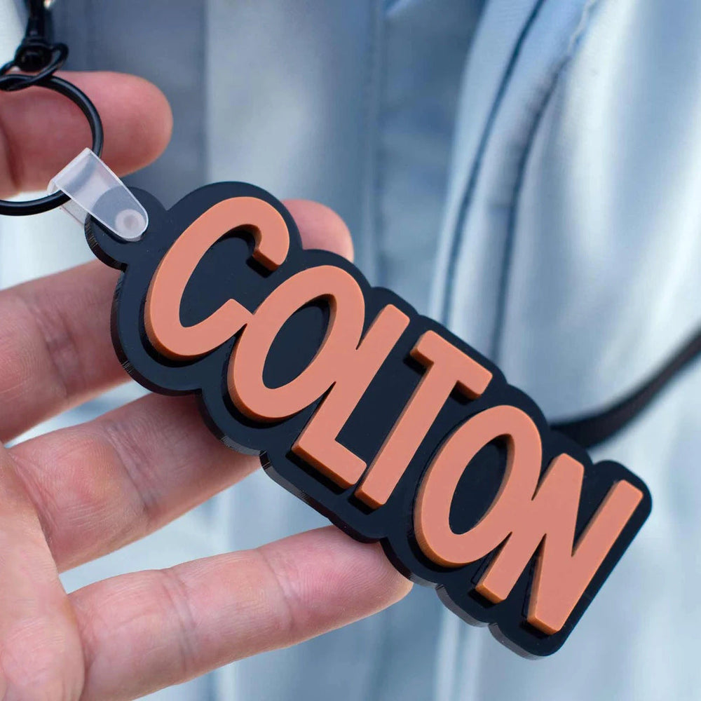 Gepersonaliseerde acryl sleutelhanger met naam voor tas