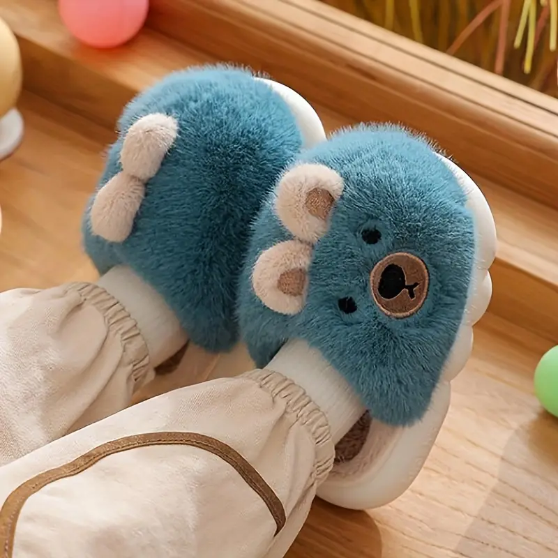 Cartoon Kinder Sloffen – Pluche Warm & Antislip voor Veilig en Comfortabel Huisplezier