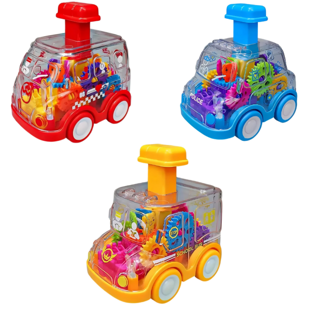 Educatieve Speelauto – Lichtgevende Tandwielen & Push-and-Go voor 1-3 Jaar