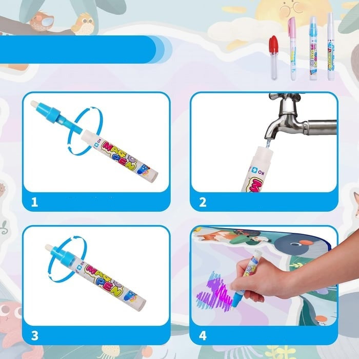 Water Magic Tekenmat voor Kinderen - Rommelvrij Creatief Spel met Waterpen