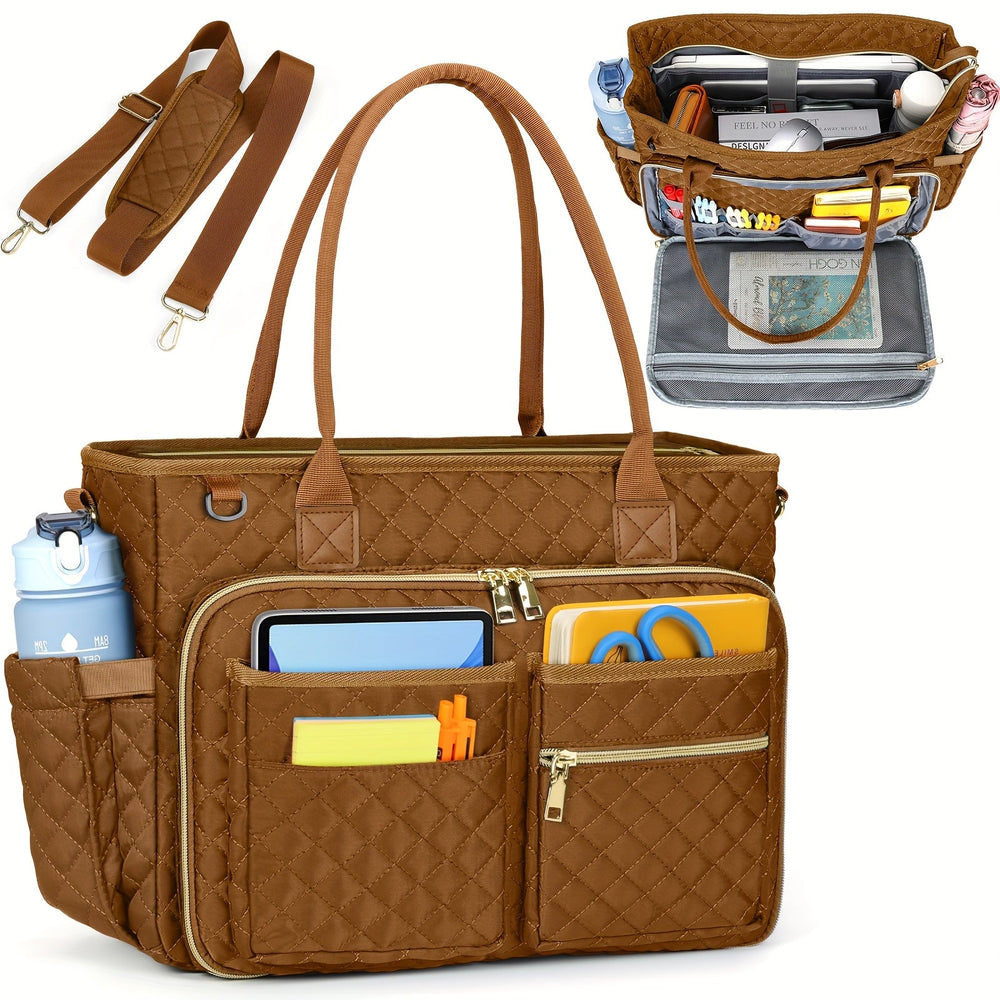 Laptoptas dames 15,6 inch gevoerd – crossbody, isolerend vak, trolleyband | werktas
