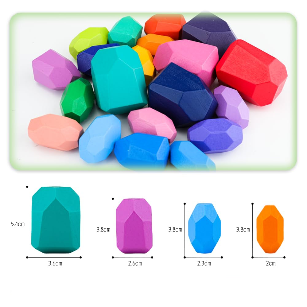 Montessori houten bouwstenen set – kleurrijk, duurzaam, educatief speelgoed