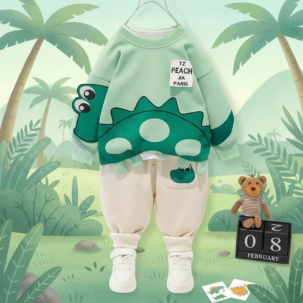 Zachte Tweedelige Kinderkleding Set van Katoen – Warm, Comfortabel & Perfect voor Dagelijks Gebruik