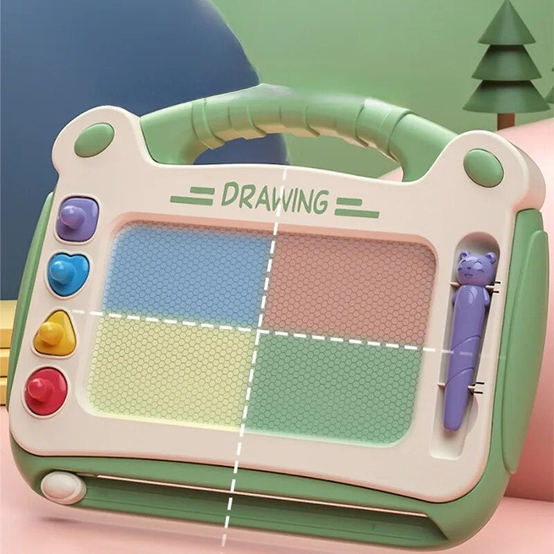 Magnetisch Tekenbord voor Kinderen – Creatief & Educatief Speelbord met Pen en Vormen – Veilig & Duurzaam – Blauw, Groen of Roze