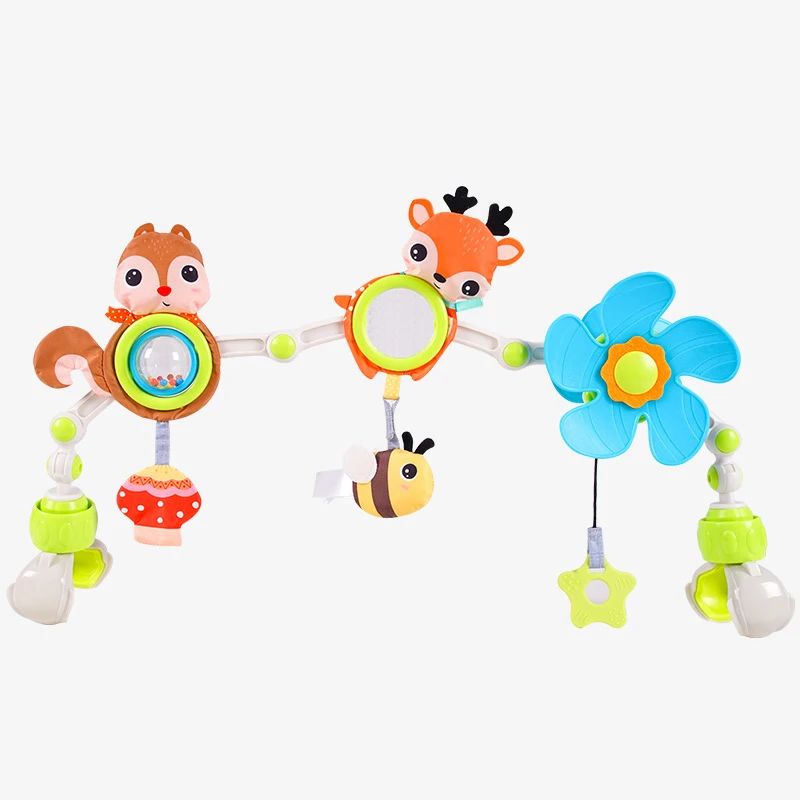 Muzikale Wagenspanner Baby – Speelboog met Licht & Geluid voor Kinderwagen
