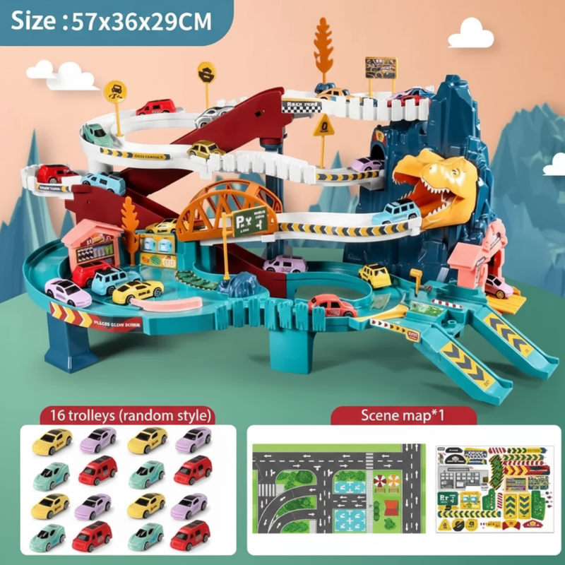 DinoTrack Adventure – Interactieve Dinosaurus Spoorbaan voor Kinderen 3+ | Creatief & Leerzaam Speelgoed