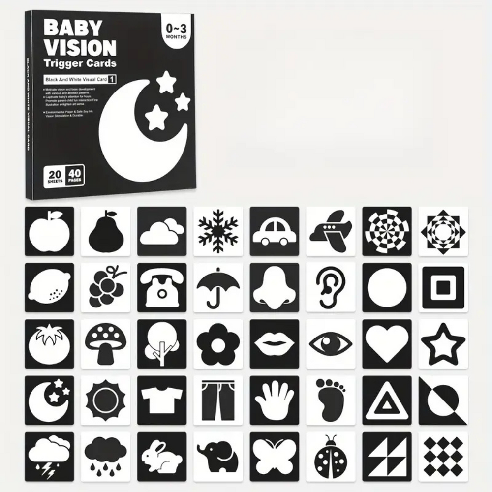 Baby Vision Trigger Cards – Stimuleer Zintuigen & Vormherkenning 0-3 Jaar