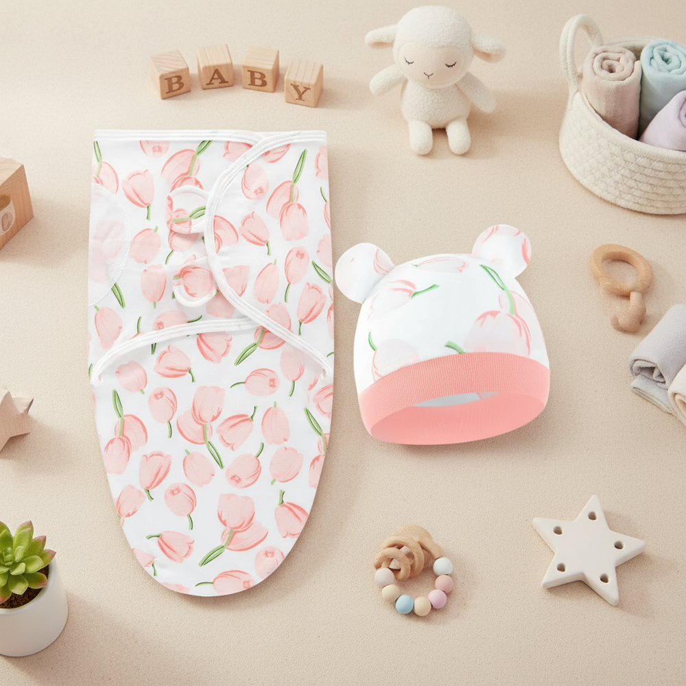CalmiNest Baby Cocoon Swaddle – Ademend Katoenen Inbakerdeken voor Pasgeborenen – Warm & Veilig Slapen