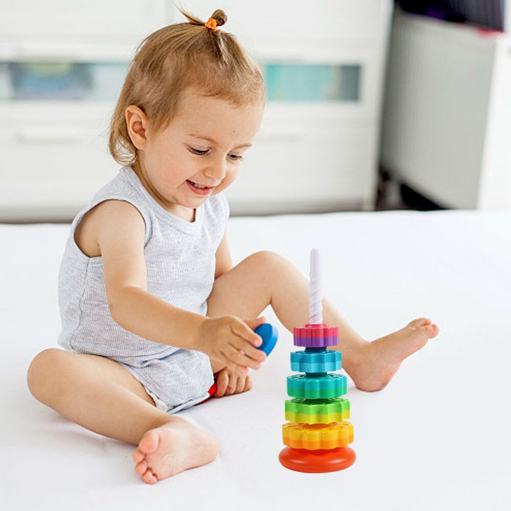 Rotating Tower™ Kleurrijke Stapeltoren – Educatief Speelgoed voor Baby’s & Peuters (1+)
