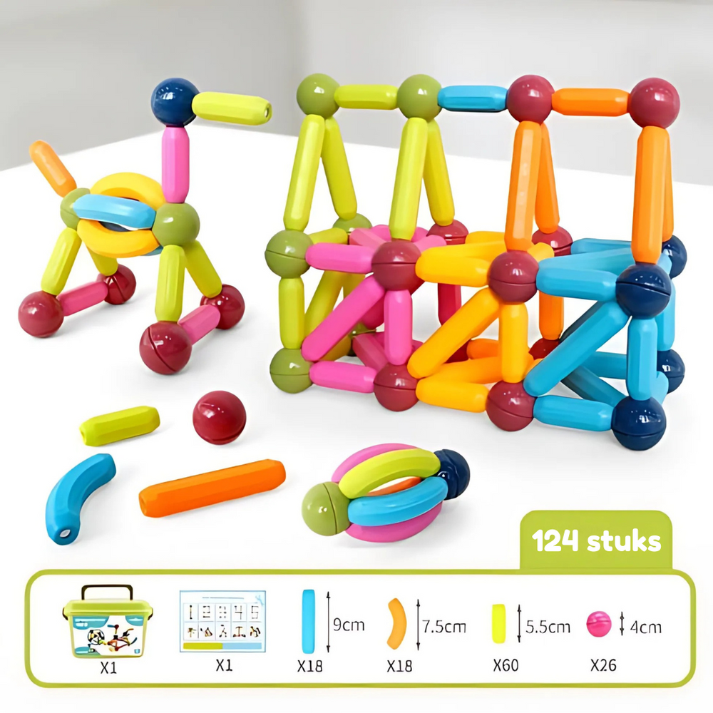 Magnetische Bouwset Kinderen | Veilig & Educatief Speelgoed 3-12 Jaar | Creatief STEM Spel