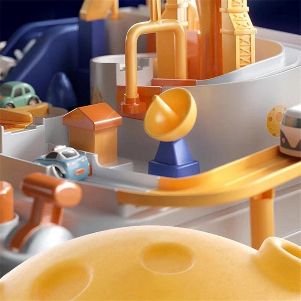 Space Adventure Racebaan – Montessori Speelbaan voor Creatief en Educatief Spel (1-8 Jaar)