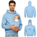 Heren hoodie met babybuidel van katoen – capuchon, lange mouwen, ruimvallend | draagtrui voor papa