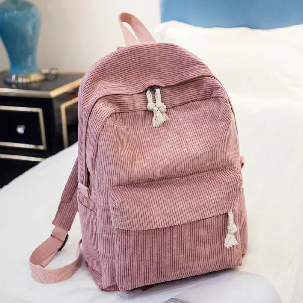 Corduroy rugzak voor school en dagelijks gebruik