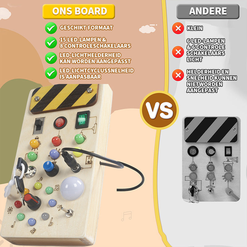 Interactief Houten Speelpaneel voor Peuters – Educatief & Veilig Ontdekken