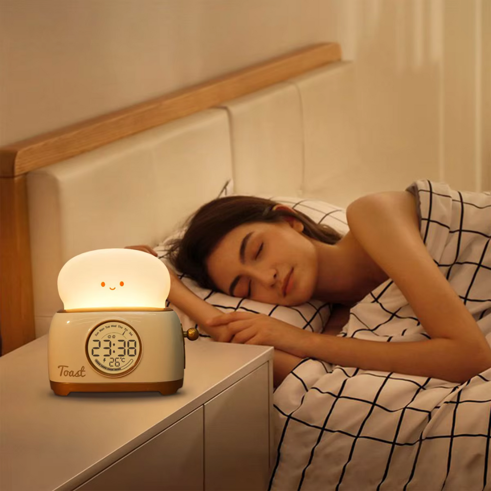 GlowToon Kinderwekker met Nachtlampje – Oplaadbaar LED Licht & Alarm voor Kinderkamer