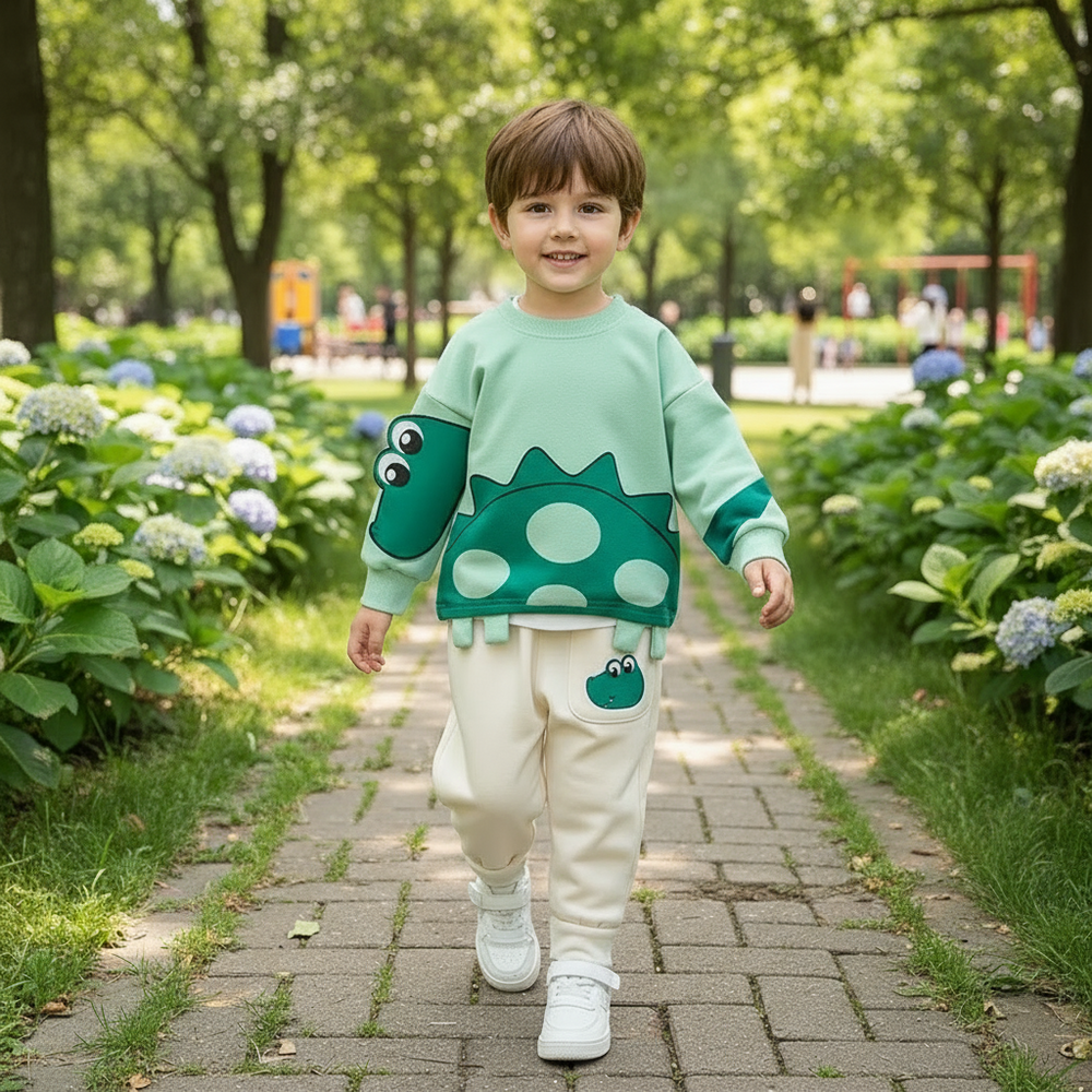 Zachte Tweedelige Kinderkleding Set van Katoen – Warm, Comfortabel & Perfect voor Dagelijks Gebruik