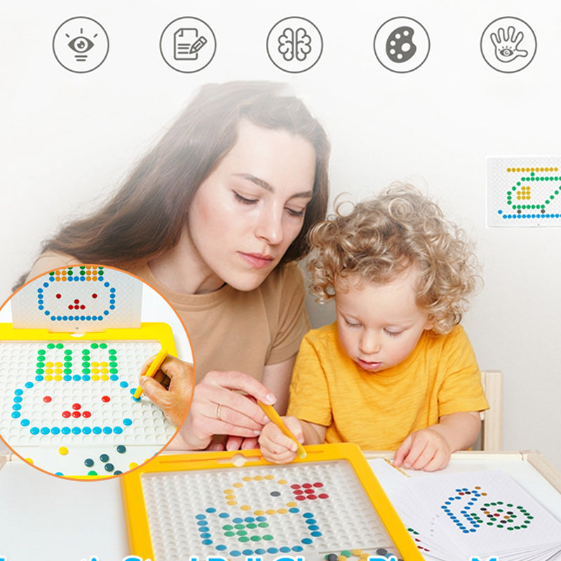 Magnetisch Tekenbord voor Kinderen – Groot Educatief Tekenspel met Stylus en Patroonkaarten