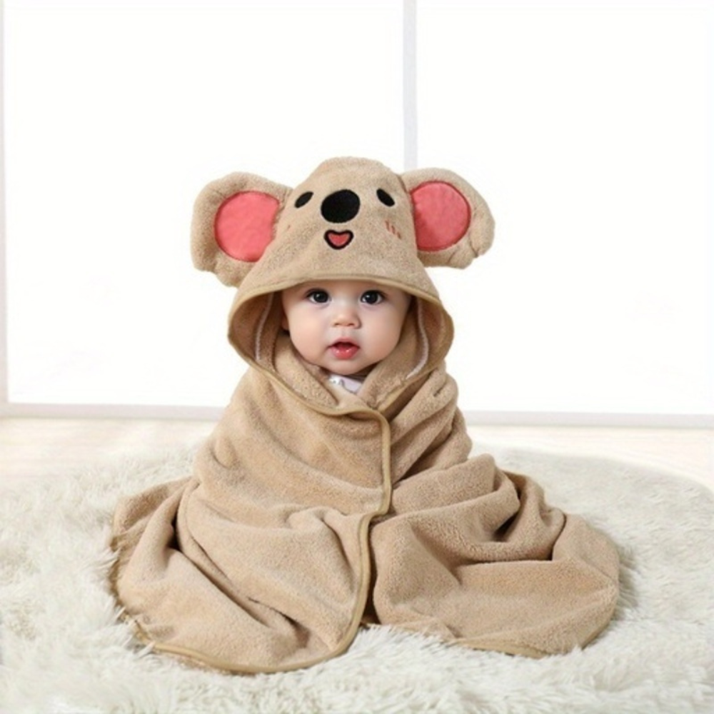 Baby Badcape met Capuchon – Zachte Sneldrogende Badhanddoek Baby 0+