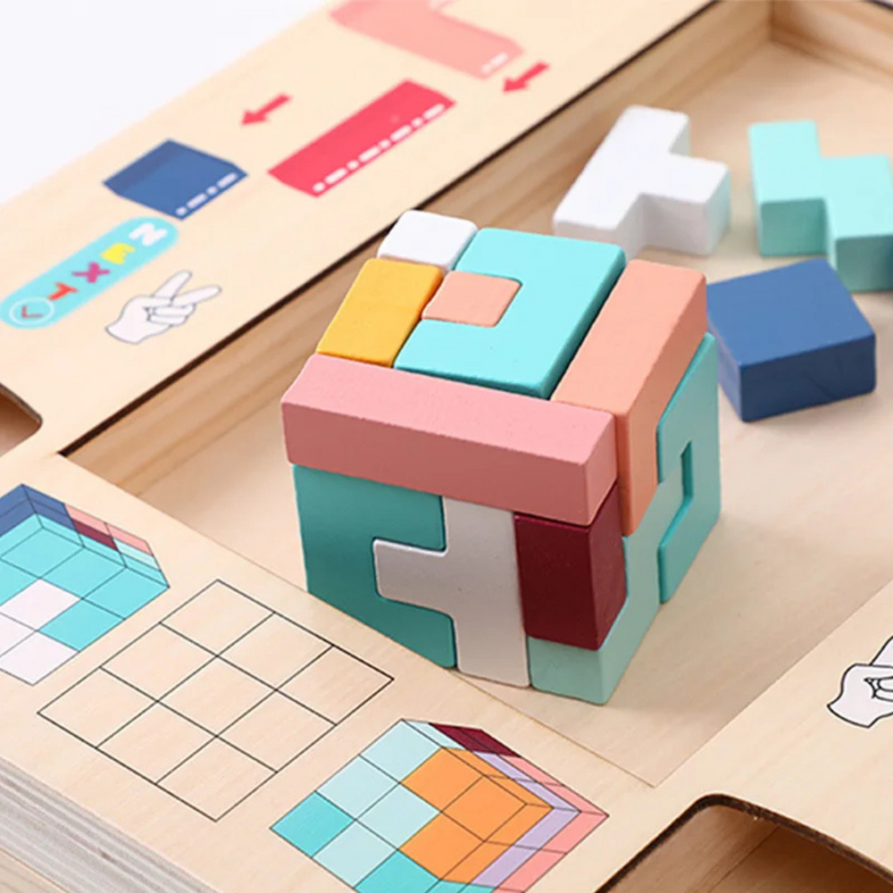 Houten Puzzelbord Kind – Blokken Puzzel & Denkspel (3+)