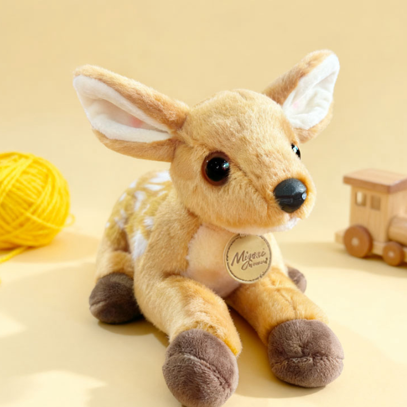 Hertje knuffel liggend zachte pluche – zijdeachtig, milieuvriendelijke vulling | knuffeldier